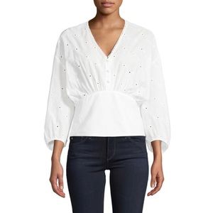 Cliché Dolman Sleeve Eyelet Blouse Boho